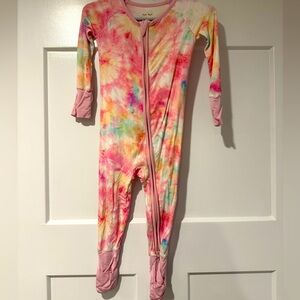 Little sleepies pink tye dye zippy